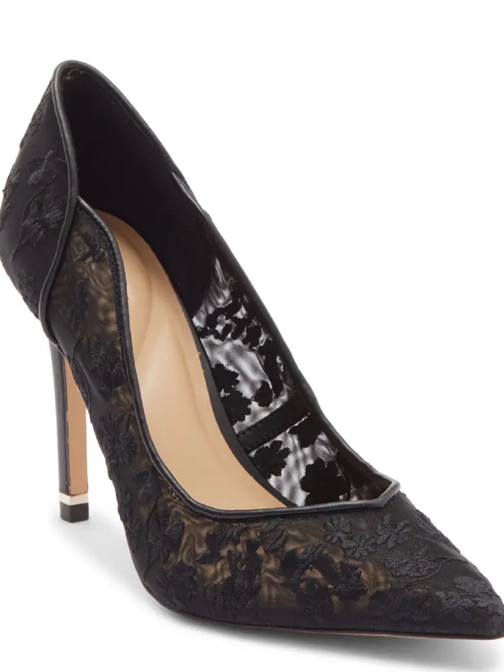 Ted Baker Black Floral Lace Pointed-Toe Stiletto